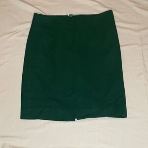 J. Crew Dark Green Wool Pencil Skirt